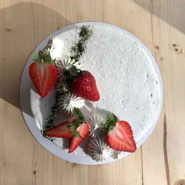 matcha strawberry shortcake